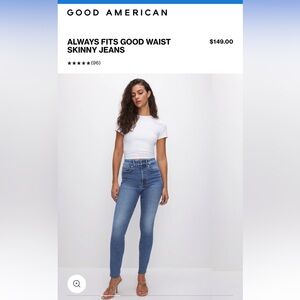 Good American- Always Fits Good Waist Skinny Jeans- Size 8